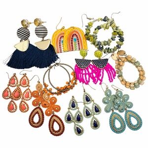 BaubleBar Stella & Dot Macys Multicolor Statement Earrings Lot of 10 pairs